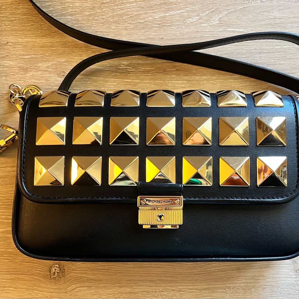 Michael Kors Studded Black Crossbody & Shoulder Bag